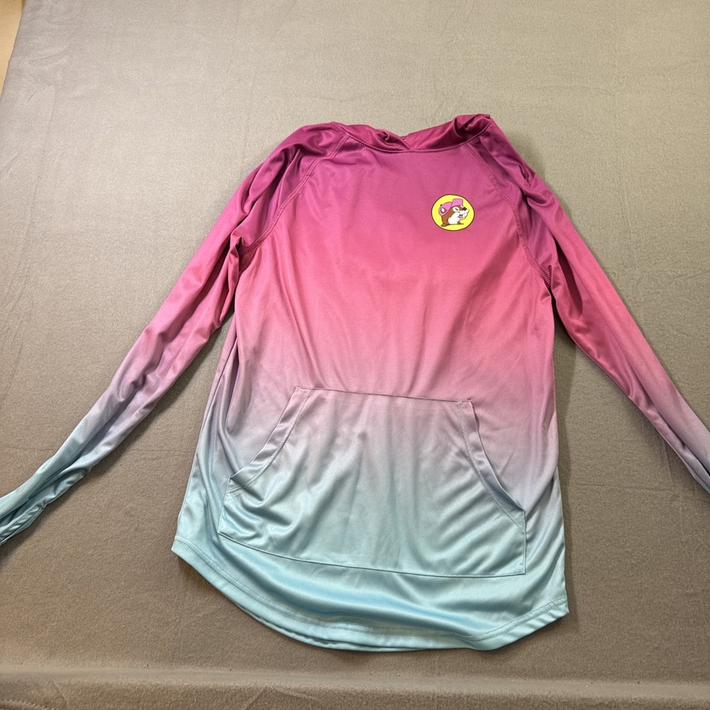 Buccees Ombré Long Sleeve Tshirt Hoodie Pink/blue Size Sz Women's Small